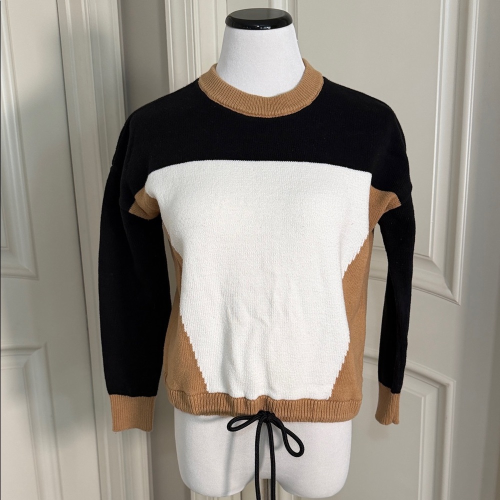 Lou & Grey Colorblock Sweater with Drawstring Hem